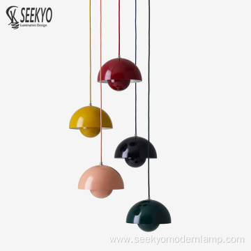 Multicolor Selection Semicircle Flower E27 Pendant Lamp